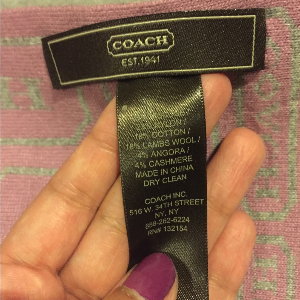 Coach Women's Signature Lozenge Muffler Scarf - Picture 5 of 5